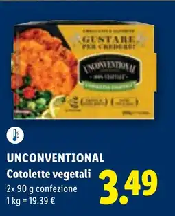 Lidl UNCONVENTIONAL Cotolette vegetali offerta