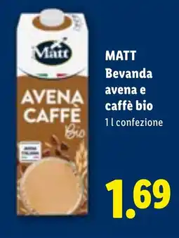 Lidl MATT Bevanda avena e caffè bio offerta