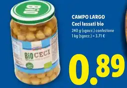 Lidl CAMPO LARGO Ceci lessati bio offerta