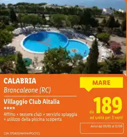 Lidl Villaggio Club Altalia offerta