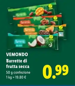 Lidl VEMONDO Barrette di frutta secca offerta