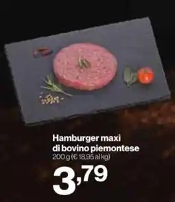 In'S Mercato Hamburger maxi di bovino piemontese offerta