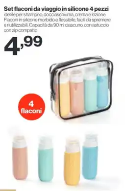 In'S Mercato Set flaconi da viaggio in silicone 4 pezzi offerta