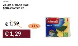 Prezzemolo e Vitale Vileda spugna piatti aqua classic x2 offerta