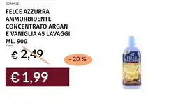 Prezzemolo e Vitale Felce azzurra ammorbidente concentrato argan e vaniglia offerta