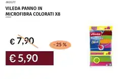 Prezzemolo e Vitale Vileda panno in microfibra colorati x8 offerta
