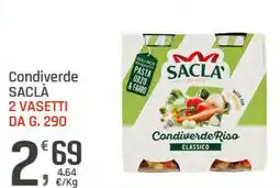 Supermercati Dok Condiverde saclà 2 vasetti offerta