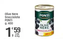 Supermercati Dok Olive Nere Snocciolate PONTI offerta