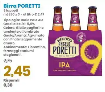 Prix Quality Birra PORETTI offerta