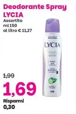 Prix Quality Deodorante Spray LYCIA offerta