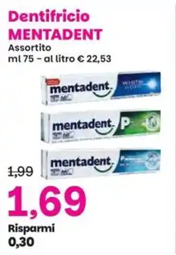 Prix Quality Dentifricio MENTADENT offerta