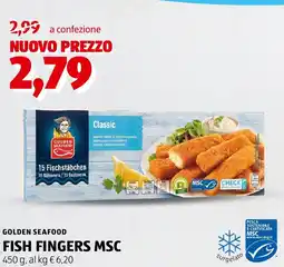 ALDI Golden seafood fish fingers MSC offerta