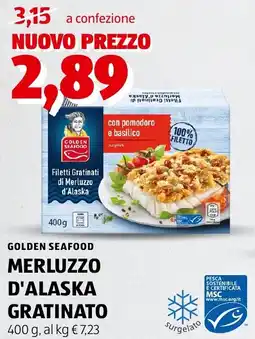 ALDI Golden seafood merluzzo d'alaska gratinato offerta