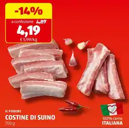 ALDI Il podere costine di suino offerta