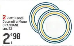 Supermercati Dok 2 Piatti Fondi Decorati a Mano BRANDANI offerta