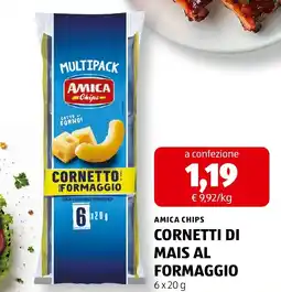 ALDI Amica chips cornetti di mais al formaggio offerta