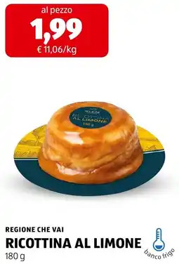 ALDI Regione che vai ricottina al limone offerta