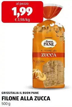 ALDI Grissitalia il buon pane filone alla zucca offerta