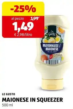 ALDI Le gusto maionese in squeezer offerta