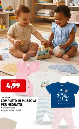 ALDI Lily & dan completo in mussola per neonato offerta