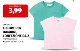 ALDI Lily & dan t-shirt per bambini offerta
