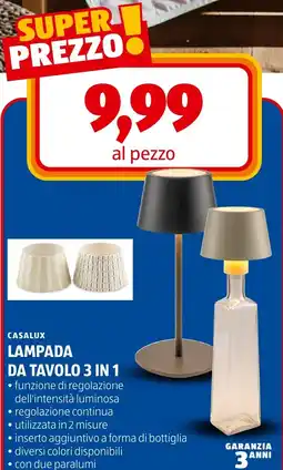 ALDI Casalux lampada da tavolo 3 in 1 offerta