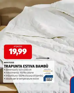 ALDI Novitesse trapunta estiva bambù offerta