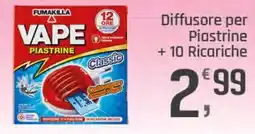 Supermercati Dok Fumakilla vape diffusore per piastrine + 10 ricariche offerta