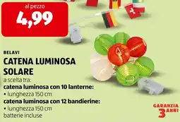 ALDI Belavi catena luminosa solare offerta
