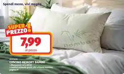ALDI Novitesse cuscino memory bambù offerta