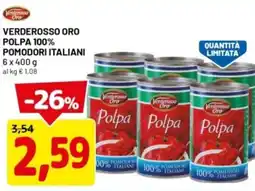 DPiù Verderosso oro polpa 100% pomodori italiani offerta