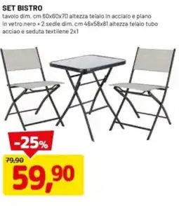 DPiù Set bistro offerta