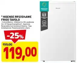DPiù HISENSE RR121D4AWE FRIGO TAVOLO offerta