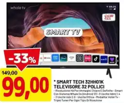 DPiù SMART TECH 32HH01K TELEVISORE 32 POLLICI offerta