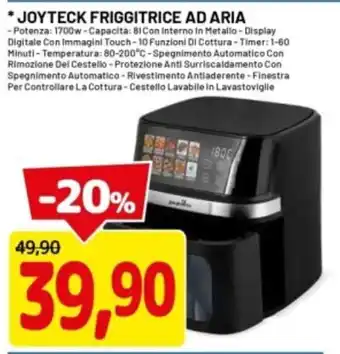 Joyteck friggitrice ad aria