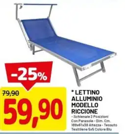 DPiù Lettino alluminio modello riccione offerta