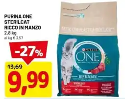 DPiù Purina one sterilcat ricco in manzo offerta