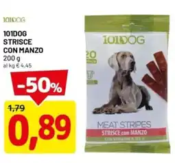 DPiù 101dog strisce con manzo offerta