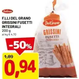 DPiù F.lli del grano grissini fusetti integrali offerta