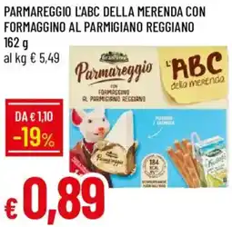 Galassia Parmareggio l'abc della merenda con formaggino al parmigiano reggiano offerta