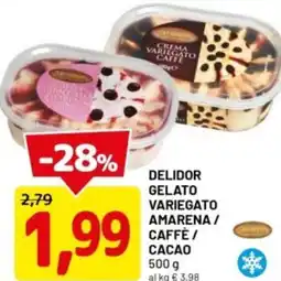 DPiù Delidor gelato variegato amarena/ caffè/ cacao offerta