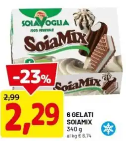 DPiù Solavoglia 6 gelati soiamix offerta