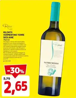 DPiù Rilento vermentino terre siciliane offerta