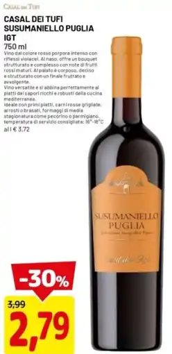 DPiù Casal dei tufi susumaniello puglia IGT offerta