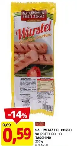 DPiù Salumeria del corso wurstel pollo tacchino offerta