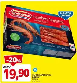 DPiù Gamberi argentina interi L1 offerta