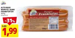 DPiù Alto maso wurstel suino frankfurter offerta