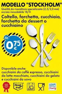 Tedi MODELLO "STOCKHOLM" Coltello, forchetta, cucchiaio, forchetta da dessert o cucchiaino offerta