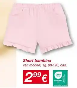 KiK Short bambina offerta