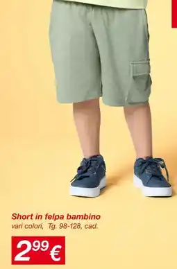 KiK Short in felpa bambino offerta